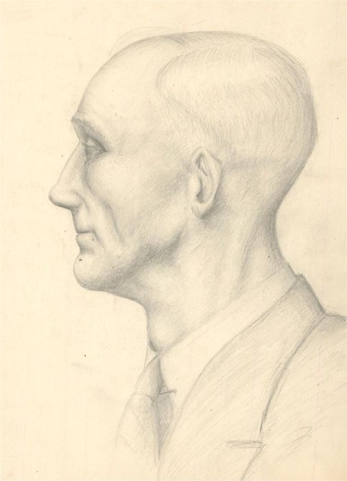A Set of Five c.1948 Graphite Drawings - Portraits