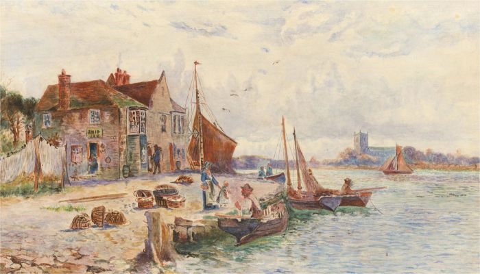Walter Stuart Lloyd RBA (1858-1926) - Watercolour, The Harbour