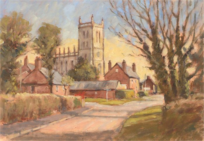 Lawrence Spence (1932-2017) - 20th Century Oil, Village Scene with Church