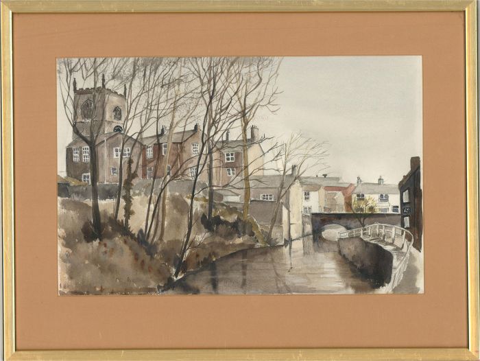 Shirley Schofield - 20th Century Watercolour, Mill Bridge & Church