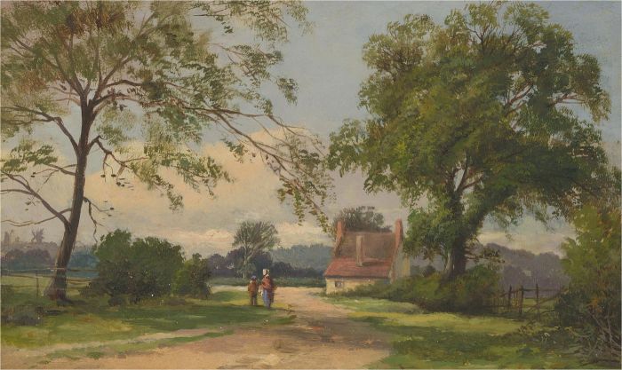 Early 20th Century Oil - A Walk In Summer