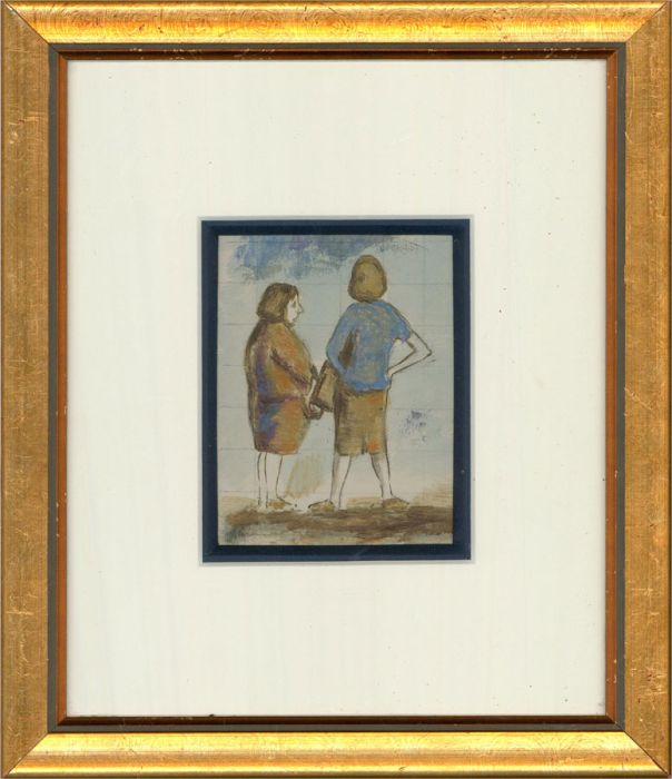 Lory Adler - 20th Century Watercolour, A Pair of Old Gossips
