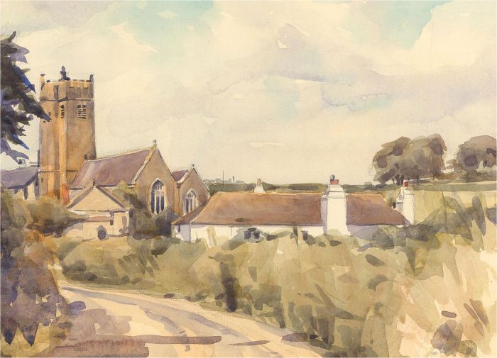 Brian C. Wade - 20th Century Watercolour, Woodland Church