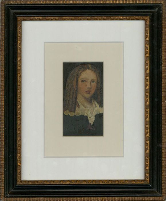 19th Century Oil - Girl with Ringlets