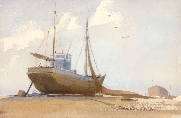 Dennis John Hanceri RSMA (b.1928) - 1977 Watercolour, Fishing Boat