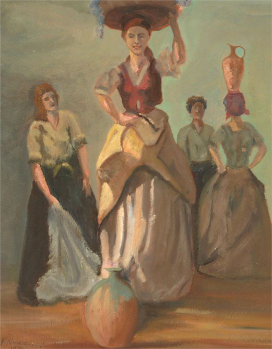 F. Nicholson - 1979 Oil, Working Women