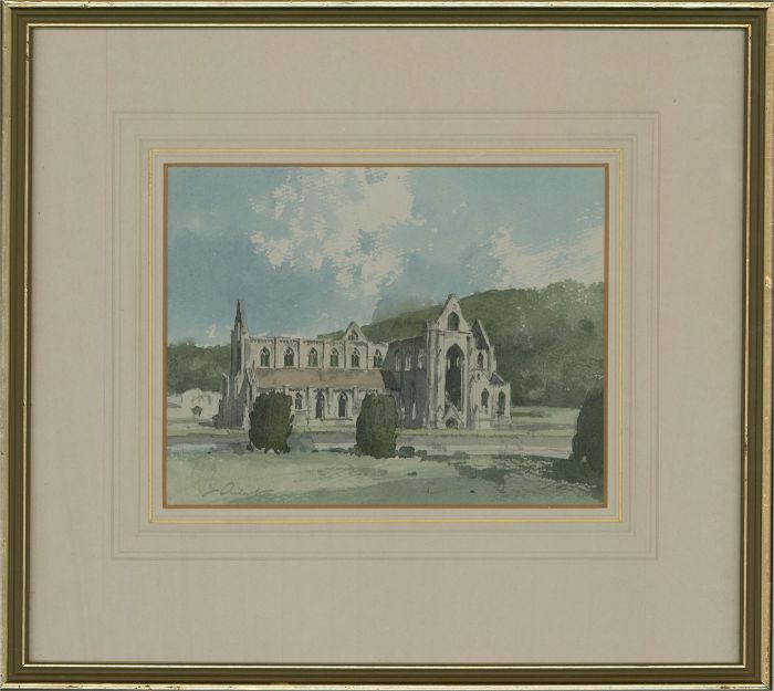 Framed Contemporary Watercolour - Tintern Abbey