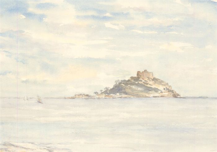 Sylvia E. Churchward-Wade - Contemporary Watercolour, Sea View with Fort