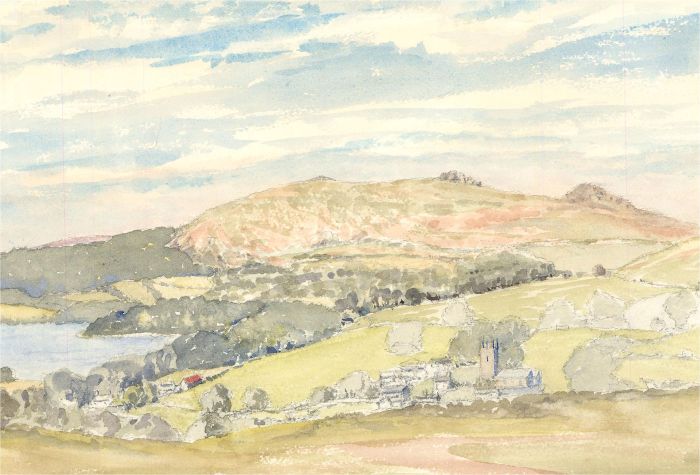 Sylvia E. Churchward-Wade - Contemporary Watercolour, Landscape View with Church
