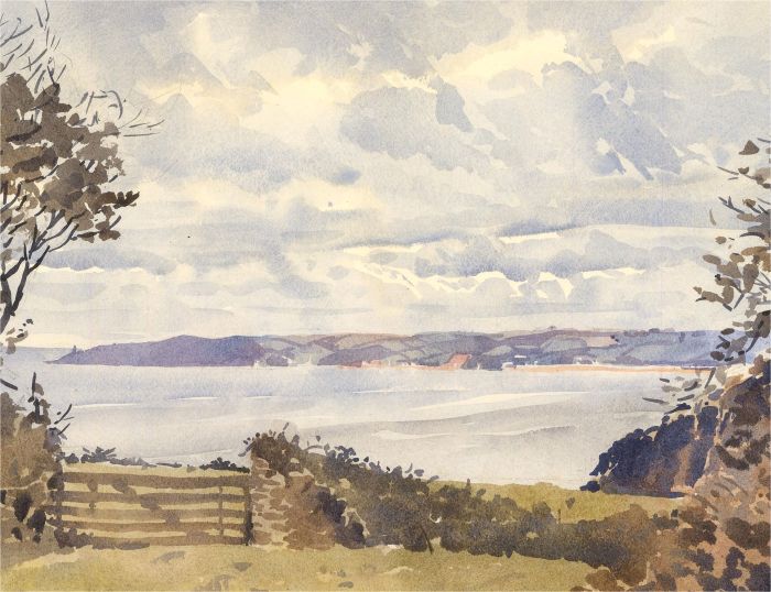 Brian C. Wade - Contemporary Watercolour, Looking out to the Bay