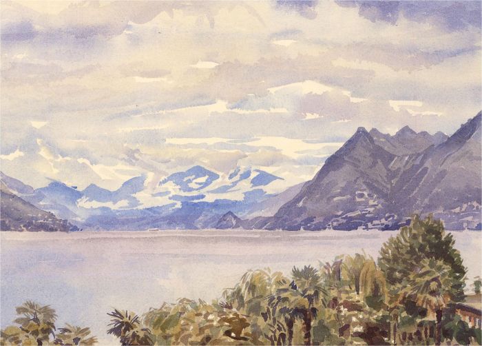 Brian C. Wade - Contemporary Watercolour, Stresa, Lake Maggiore, Italy