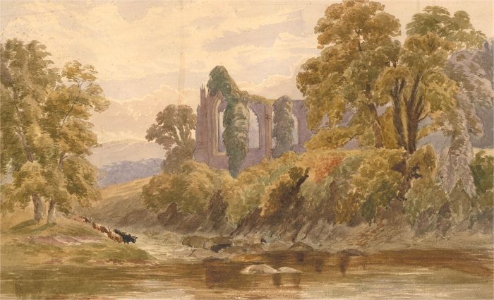 Late 19th Century Watercolour - Church Ruins