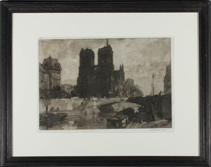 Leonard R. Squirrel  (1893–1979) - Early 20th Century Mezzotint, Notre Dame