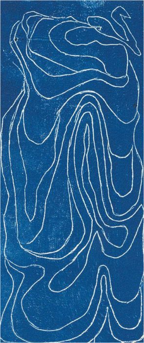 Eddie Bianchi (fl.1975-95) - Contemporary Linoprint, Blue Lines