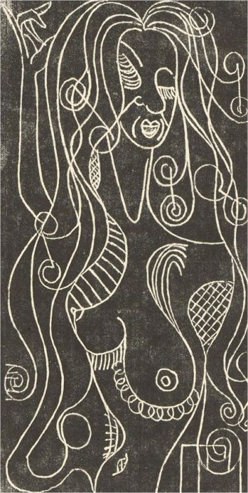 Eddie Bianchi (fl.1975-95) - Contemporary Linoprint, The Temptress