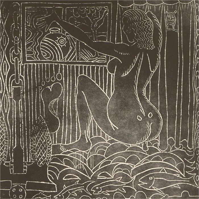 Eddie Bianchi (fl.1975-95) - Contemporary Silkscreen, Interior With Female Nude