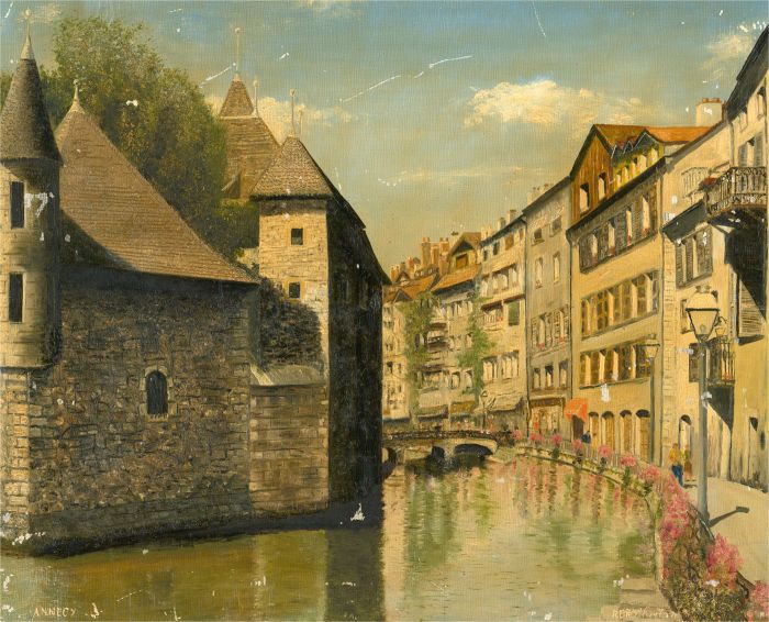 R. Brotherton - For Restoration Mid 20th Century Oil, Annecy Old Town
