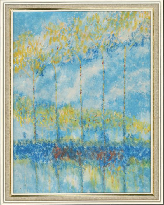 Guy Grancois Green - 20th Century Oil, Tree Reflections