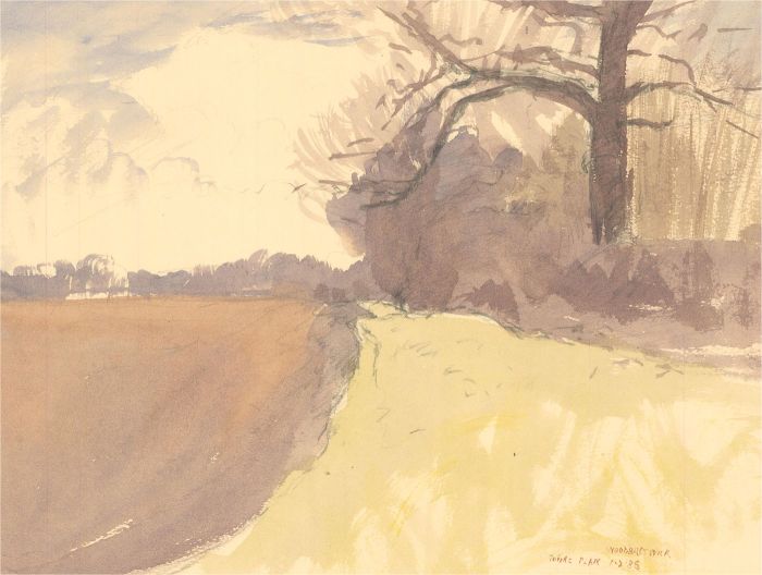 Keith Johnson (1931-2018) - 1988 Watercolour, Woodbastwick, Tonal Plan