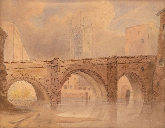 Ralston  - Early 19th Century Watercolour, Old Blackfriars Bridge