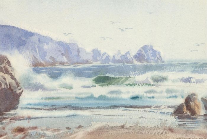Arthur Bradley  - 20th Century Watercolour, Seascape