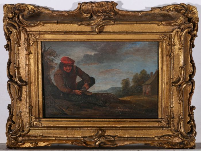 c. 1840 Oil - A Pesky Stone In The Shoe