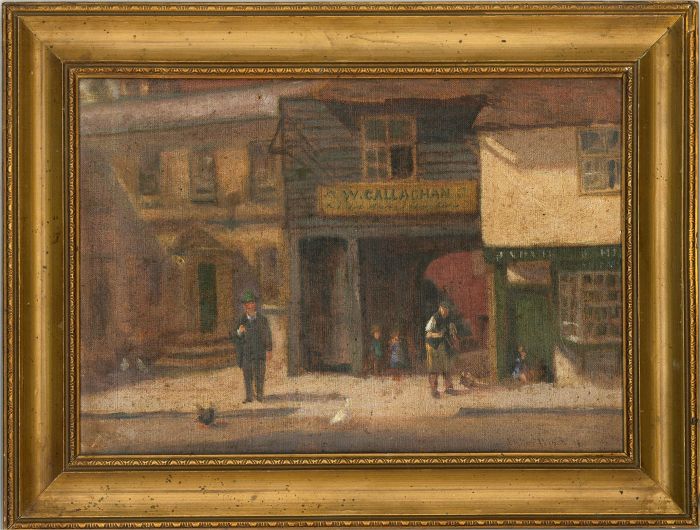 John Miller Winch (1857–1834) - 1915 Oil, Colchester Street Scene