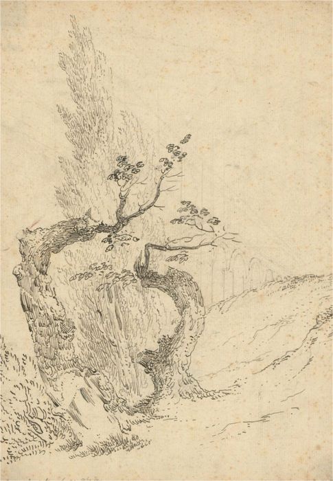 Attrib. John Claude Nattes (c.1765-1839) - 1821 Pen and Ink Drawing, Aqueduct