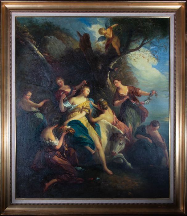 After François Lemoyne (1688–1737) - Contemporary Oil, Zeus And Europa
