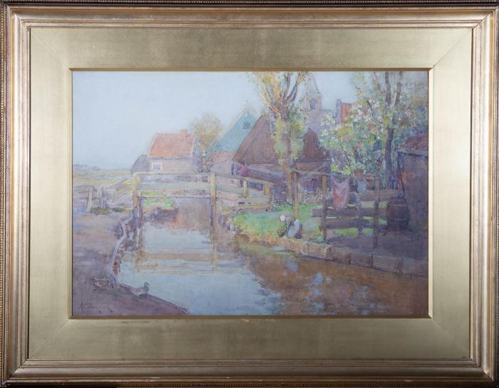 Albert Ernest Brockbank (1862-1958) - Early 20th Century Watercolour, Wash Day