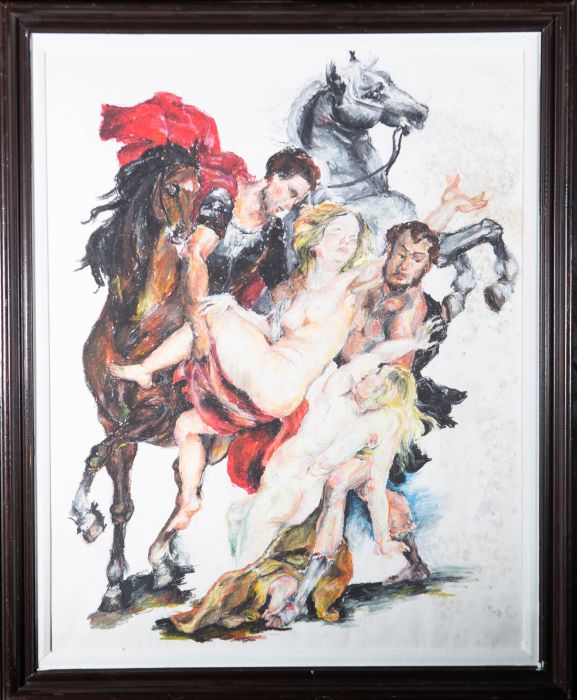 After Rubens (1577–1640) - Contemporary Pastel, Abduction of Phoebe and Hilaeira