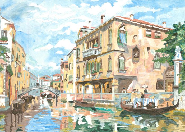 E. R.  - 1966 Oil, Venice Scene