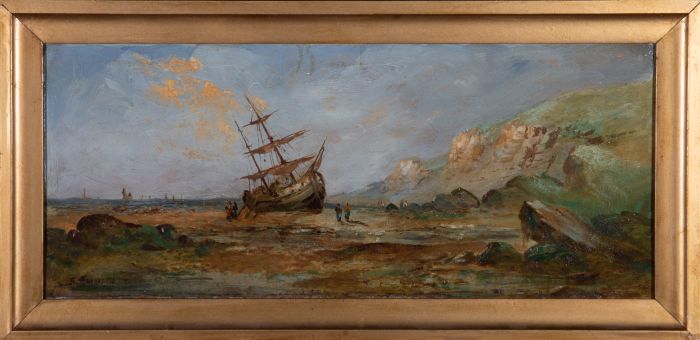 S. Harrison - Early 20th Century Oil, Coast Scene near Filey Bay