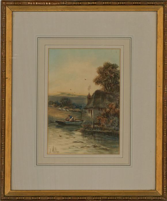 J. Milton - Early 20th Century Watercolour, Riverside Cottage