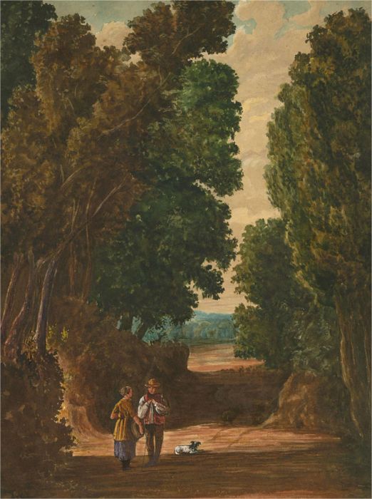 A.E.M.P. After William James Muller (1812-1845) - 1880 Watercolour, Country Path
