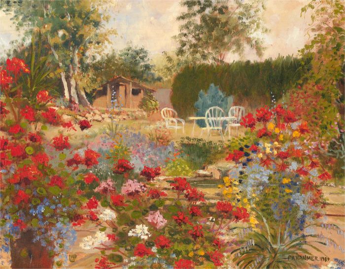 P. A. Hanmer - 1989 Oil, Summer Garden