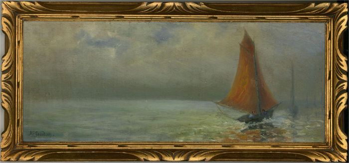 A.J. Gandon - 1942 Oil, Sailing Boats at Sea
