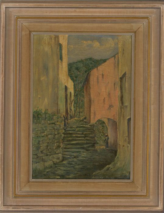 Captain Desmond N.C. Tufnell (1892-1965) - 1955 Oil, Locanda Marina, Camogli