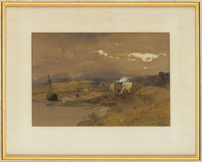 Edward Hargitt (1835-1895) - Watercolour, On the Forth near Sterling