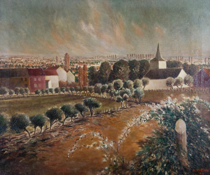 Alberto Tutino (1887-1948) - 1944 Oil, Italian Landscape