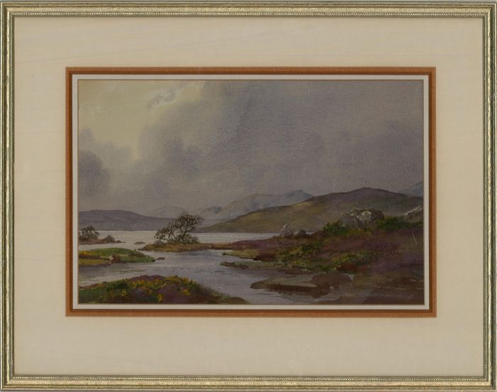 Ashton Cannell RSMA (1927-1994) - 20th Century Watercolour, Stormy Lake