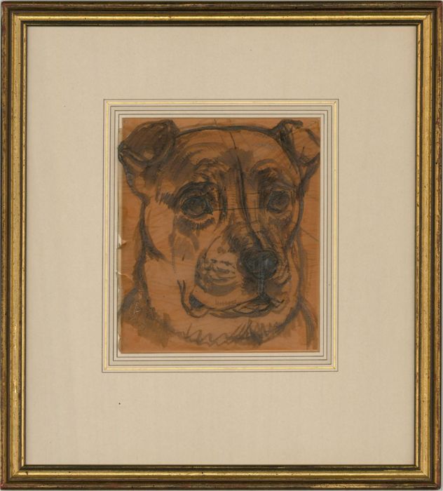 Mid 20th Century Watercolour - Portrait of a Dog