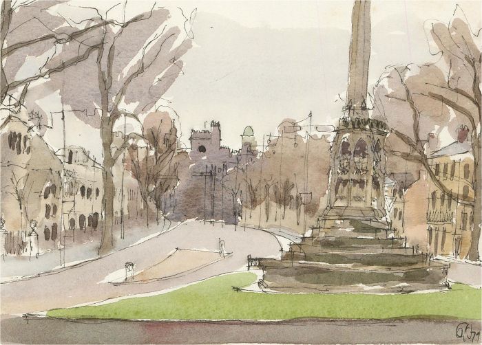 Gavin Pomeroy (b.1929) - 1979 Watercolour, St. Giles, Oxford