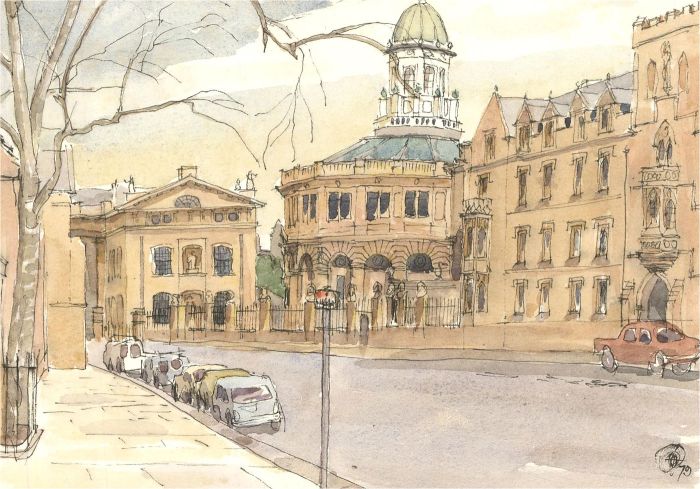 Gavin Pomeroy (b.1929) - 1979 Watercolour, The Broad, Oxford