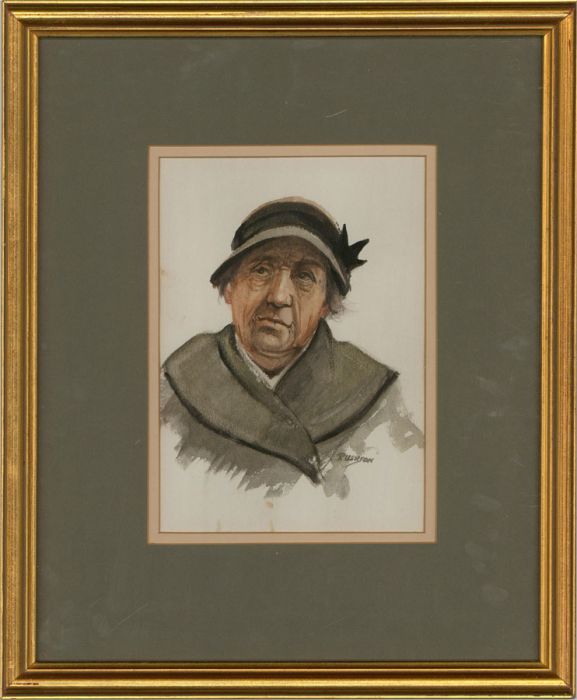 L. Rushton - Contemporary Watercolour, Portrait of a Lady