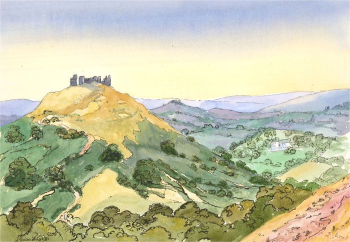 Rhian Hughes  - Contemporary Pen and Ink Drawing, Castell Dinas Bran