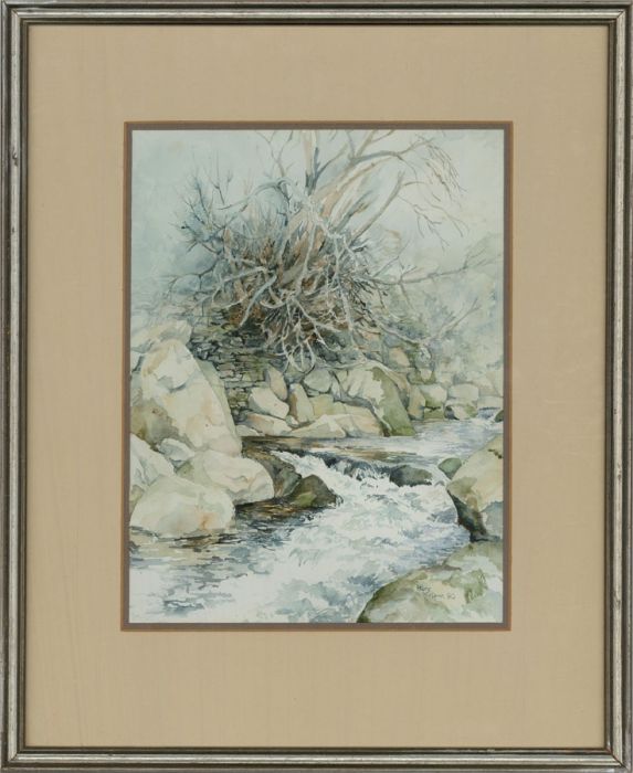 Hilary Leigh - 1990 Watercolour, Tree in the Wall