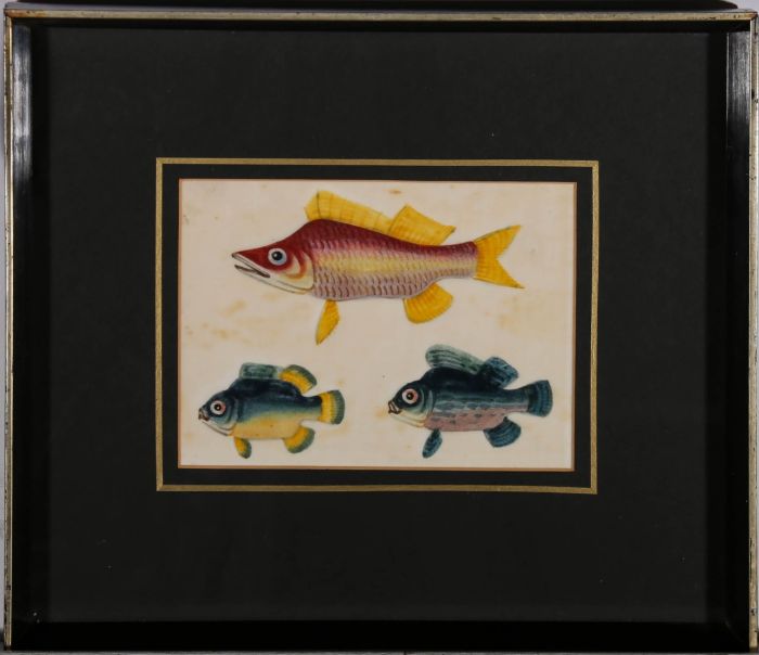 Late 19th Century Watercolour - Trio Of Fish