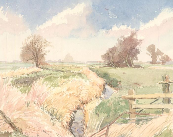 Keith Johnson (1931-2018) - 1988 Watercolour, The Kestrel, Halvergate