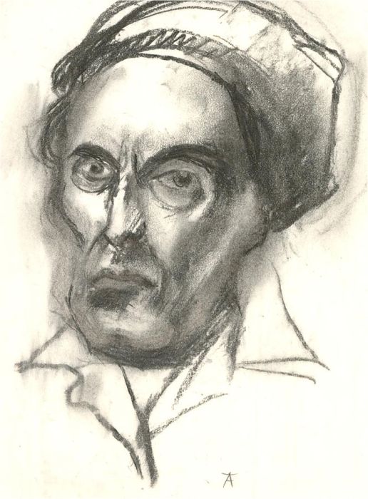 Alan Thornhill (1921–2020) - Contemporary Charcoal Drawing, A Stern Glare